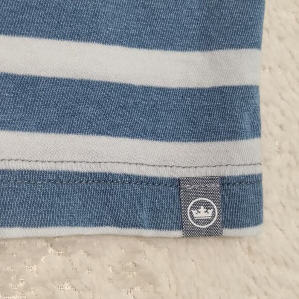 Peter Millar Crown Sport Shirt Mens‎ XL Performance Tee Striped Indigo Blue NWOT - Picture 5 of 13